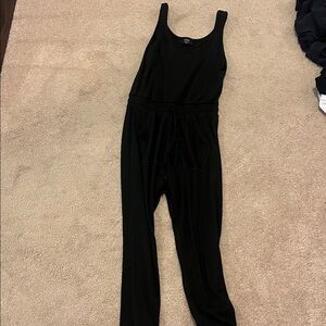 Vici Black Ribbed Jumpsuit